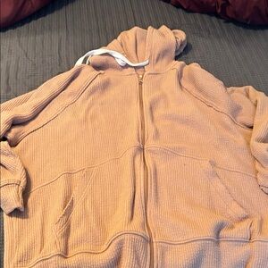 Aerie Tan Zip-Up Hoodie